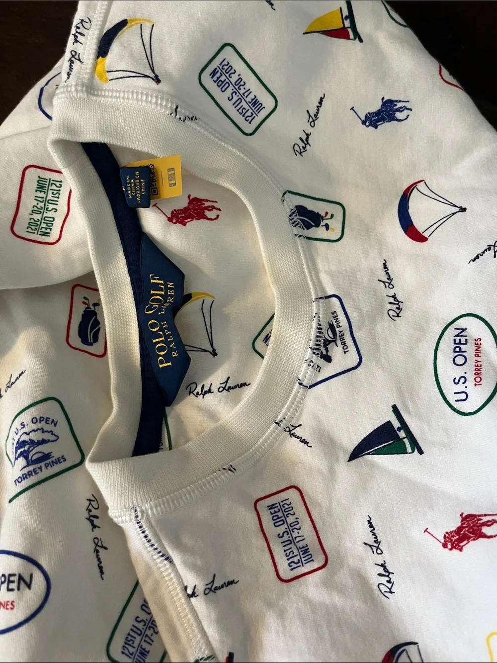 Polo by Ralph Lauren White Crewneck with Multicolor Nautical Prints